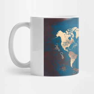 world map blue art  #map #worldmap Mug